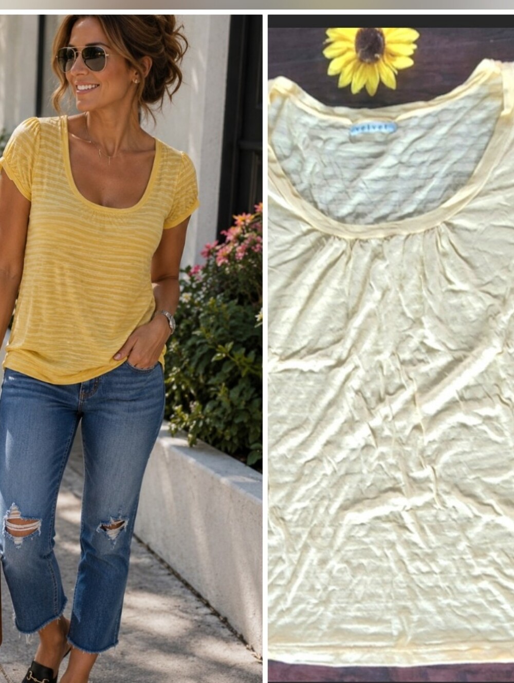 VELVET YELLOW STRIPED TOP 💫💫